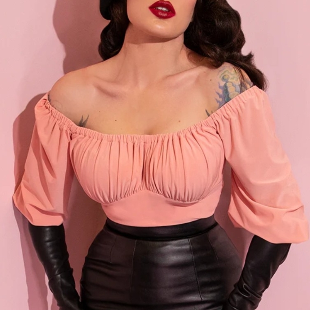 Micheline Pitt Blush Pink Vacation Top